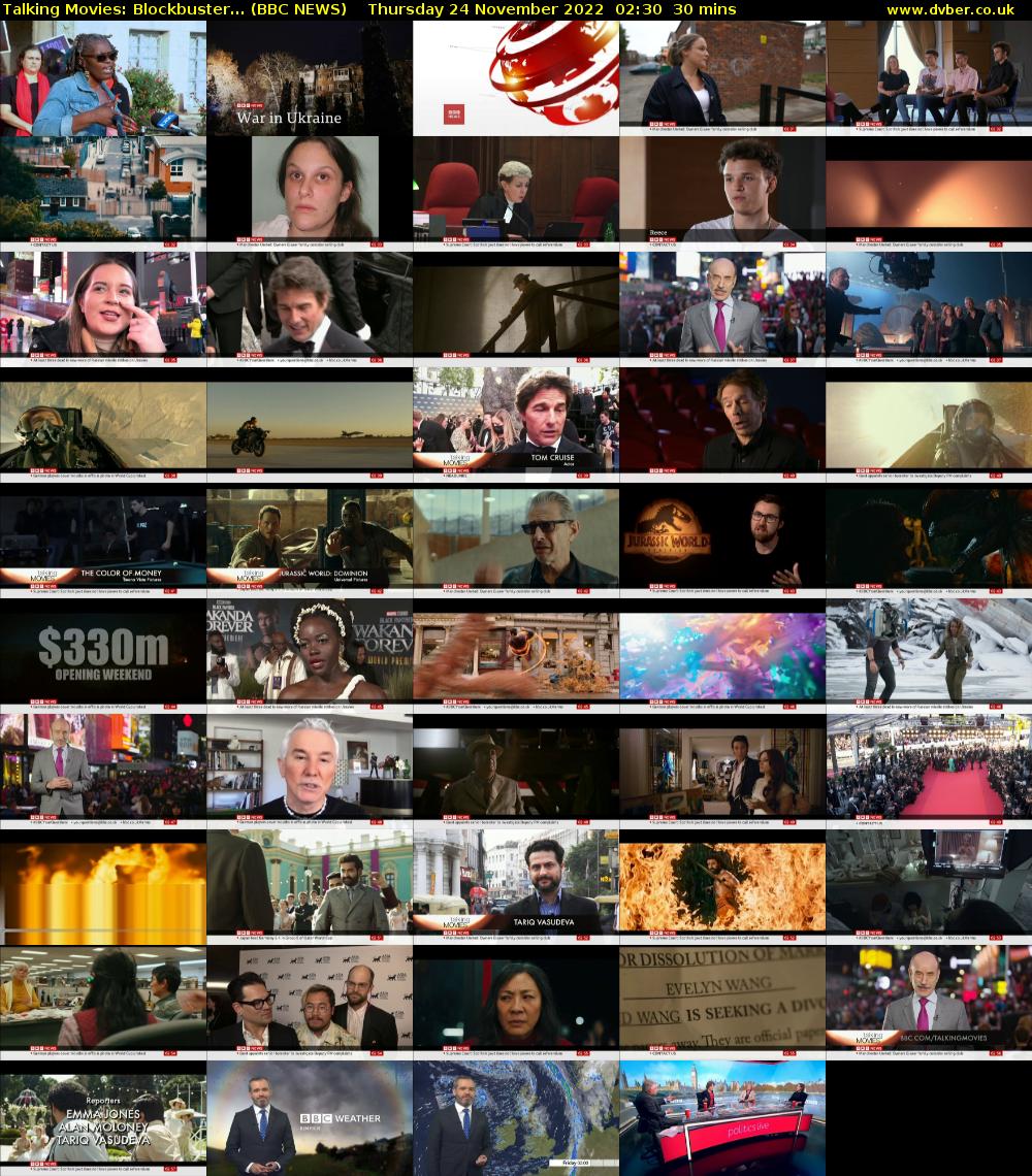 Talking Movies: Blockbuster... (BBC NEWS) Thursday 24 November 2022 02:30 - 03:00