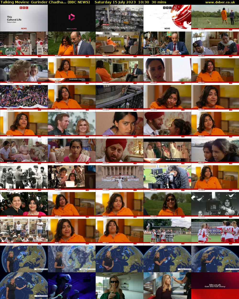 Talking Movies: Gurinder Chadha... (BBC NEWS) Saturday 15 July 2023 10:30 - 11:00