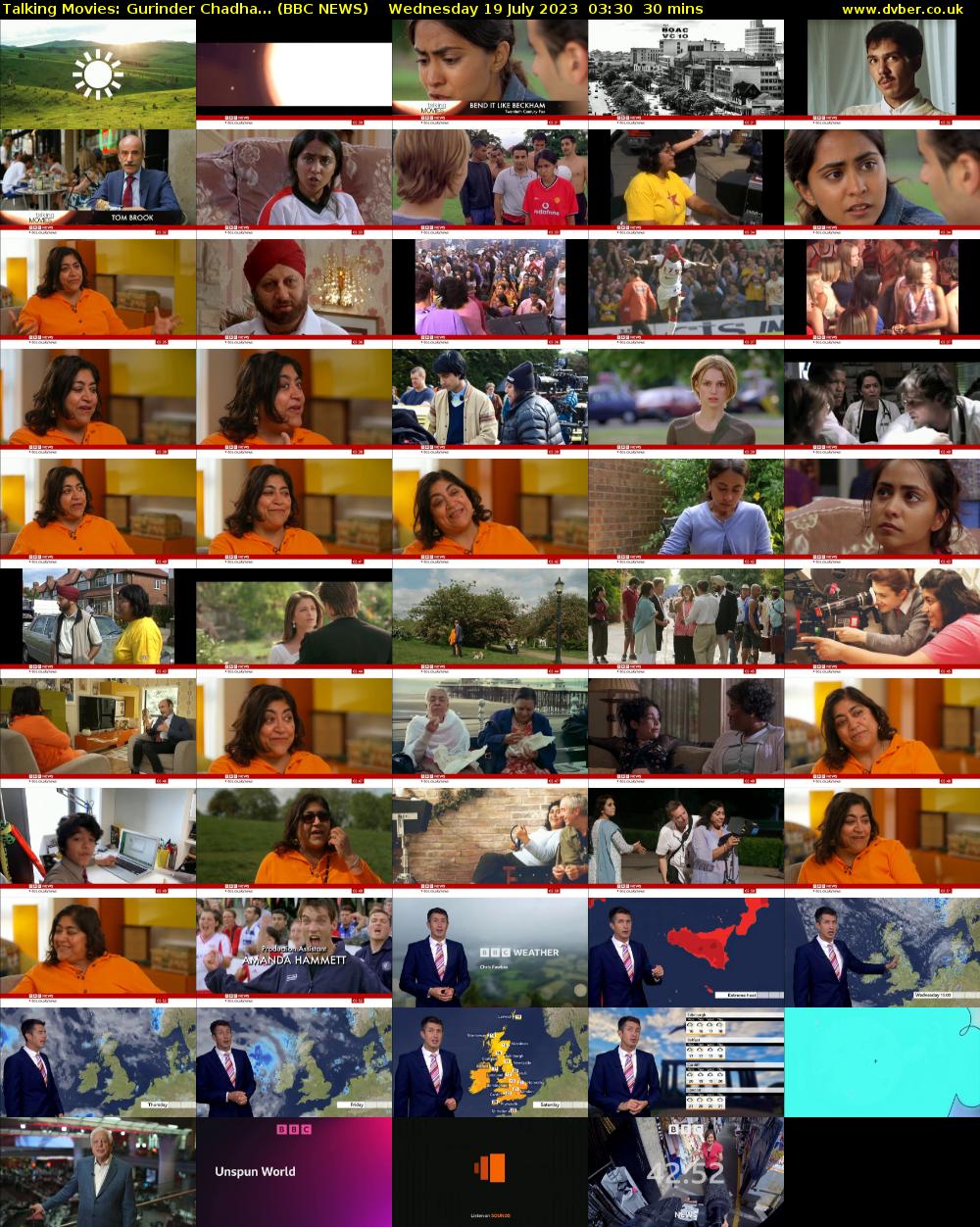 Talking Movies: Gurinder Chadha... (BBC NEWS) Wednesday 19 July 2023 03:30 - 04:00