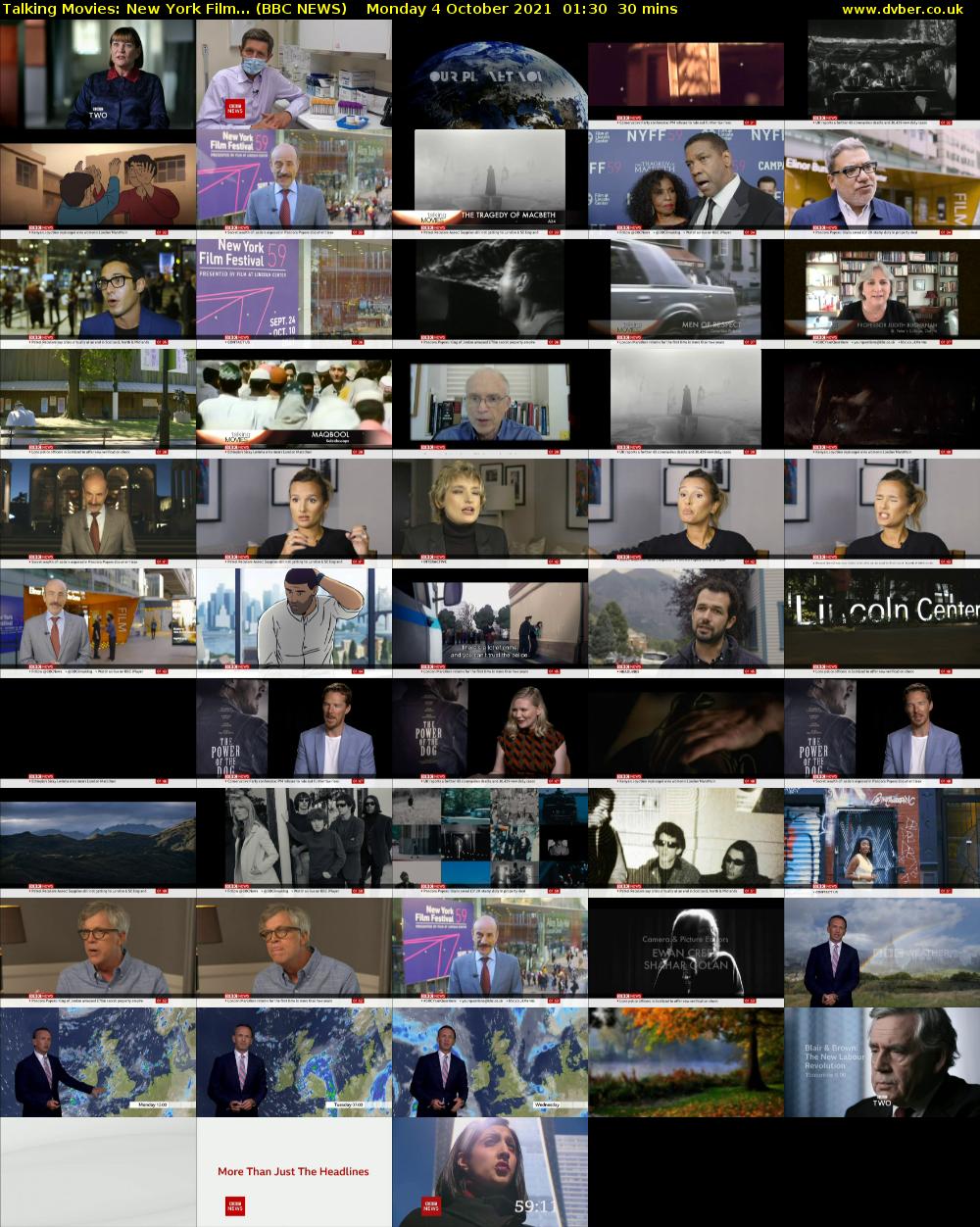 Talking Movies: New York Film... (BBC NEWS) Monday 4 October 2021 01:30 - 02:00