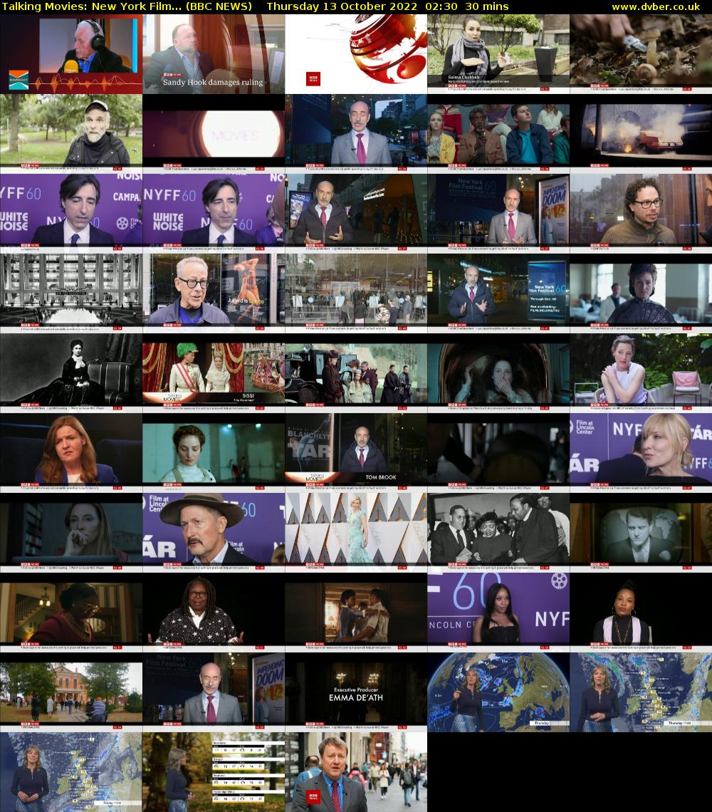 Talking Movies: New York Film... (BBC NEWS) Thursday 13 October 2022 02:30 - 03:00