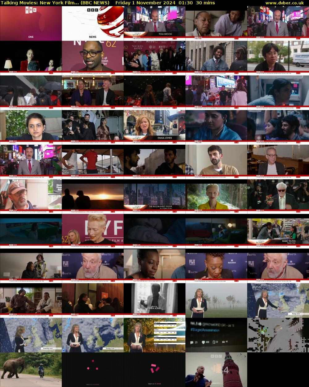 Talking Movies: New York Film... (BBC NEWS) Friday 1 November 2024 01:30 - 02:00
