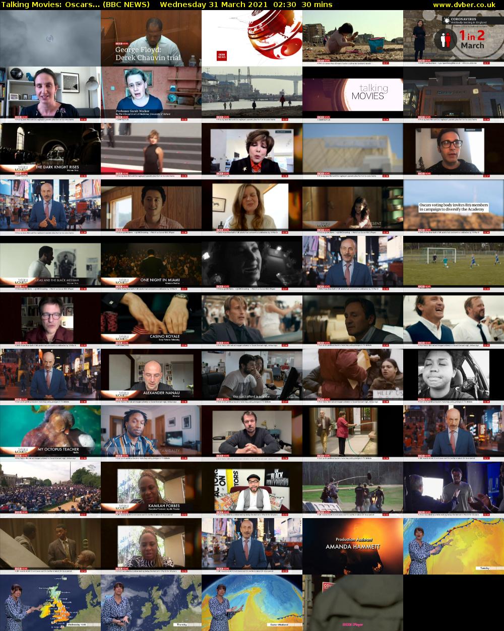 Talking Movies: Oscars... (BBC NEWS) Wednesday 31 March 2021 02:30 - 03:00