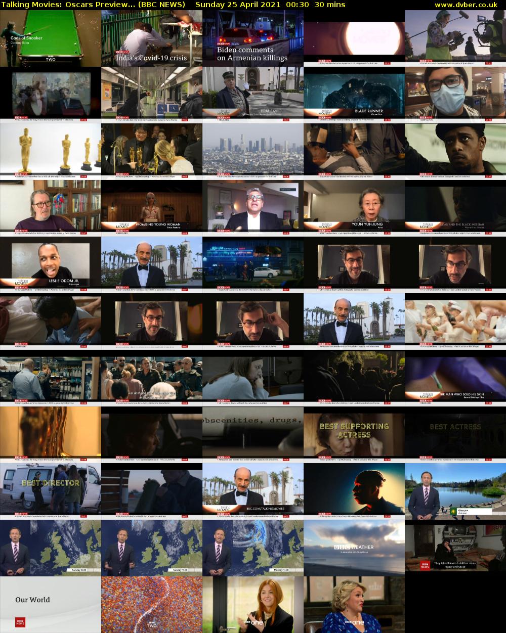 Talking Movies: Oscars Preview... (BBC NEWS) Sunday 25 April 2021 00:30 - 01:00