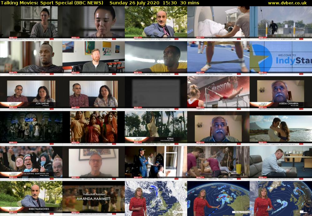 Talking Movies: Sport Special (BBC NEWS) Sunday 26 July 2020 15:30 - 16:00