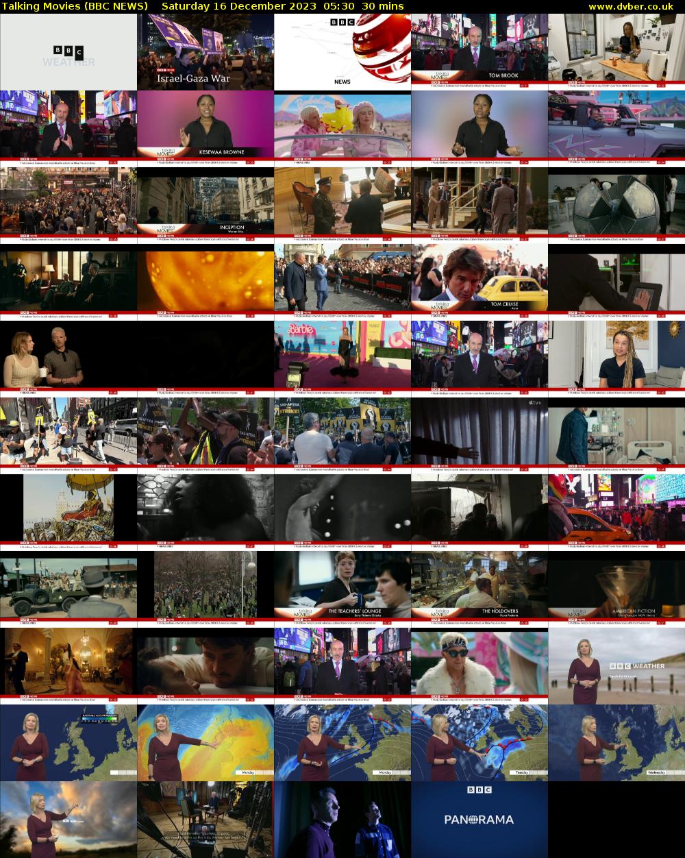 Talking Movies (BBC NEWS) Saturday 16 December 2023 05:30 - 06:00