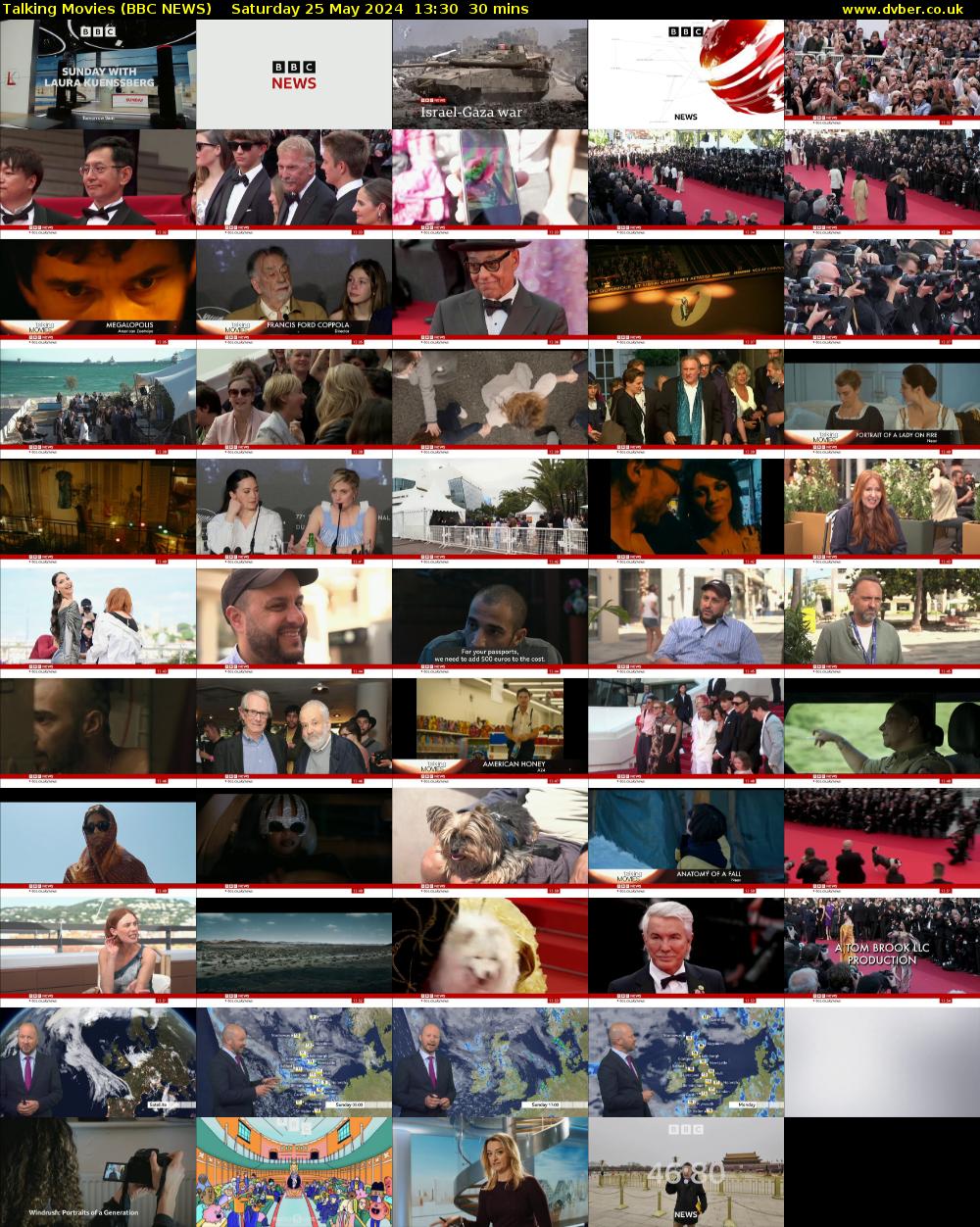 Talking Movies (BBC NEWS) Saturday 25 May 2024 13:30 - 14:00
