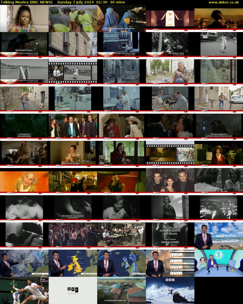 Talking Movies (BBC NEWS) Sunday 7 July 2024 01:30 - 02:00