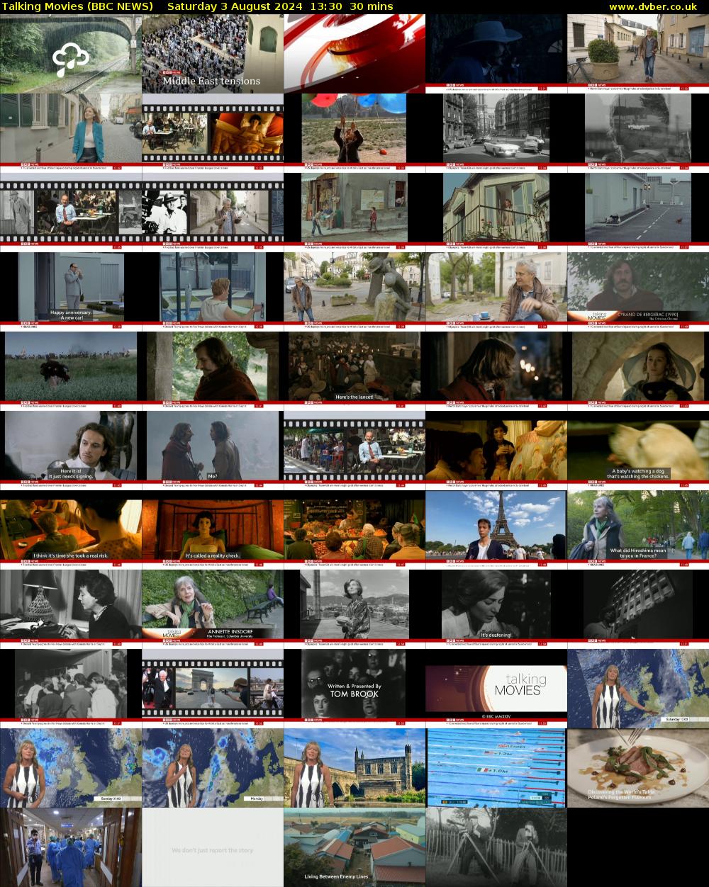 Talking Movies (BBC NEWS) Saturday 3 August 2024 13:30 - 14:00