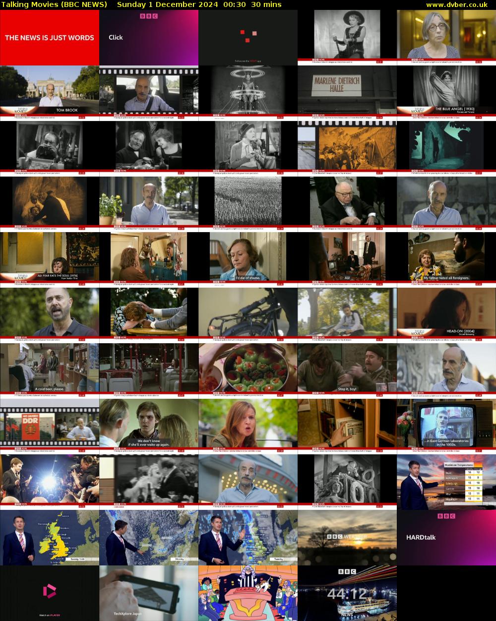 Talking Movies (BBC NEWS) Sunday 1 December 2024 00:30 - 01:00