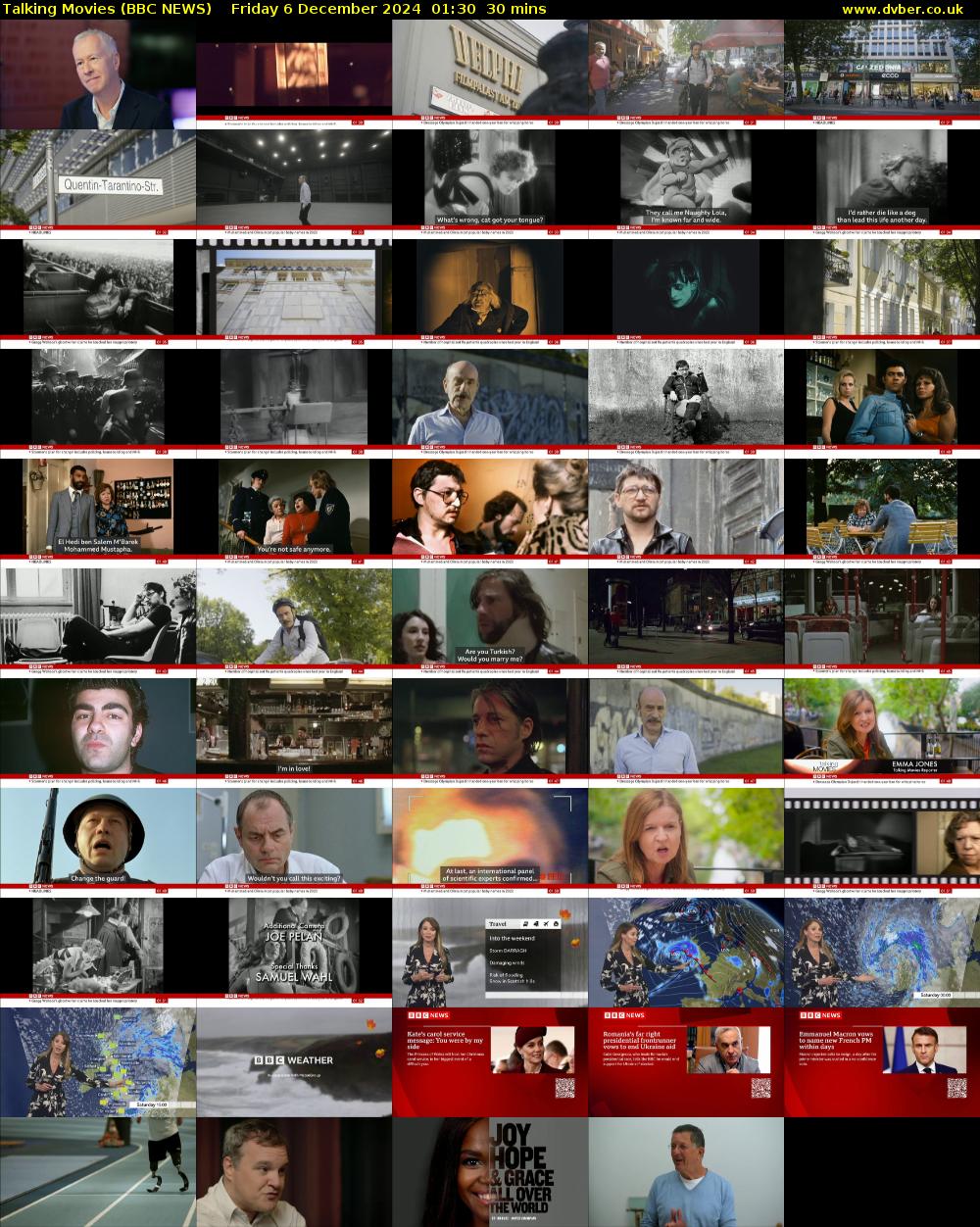 Talking Movies (BBC NEWS) Friday 6 December 2024 01:30 - 02:00
