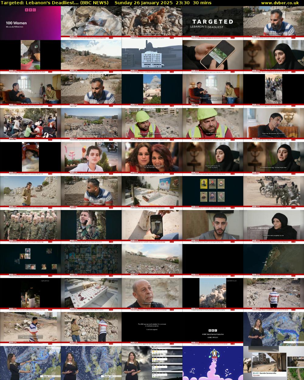 Targeted: Lebanon's Deadliest... (BBC NEWS) Sunday 26 January 2025 23:30 - 00:00
