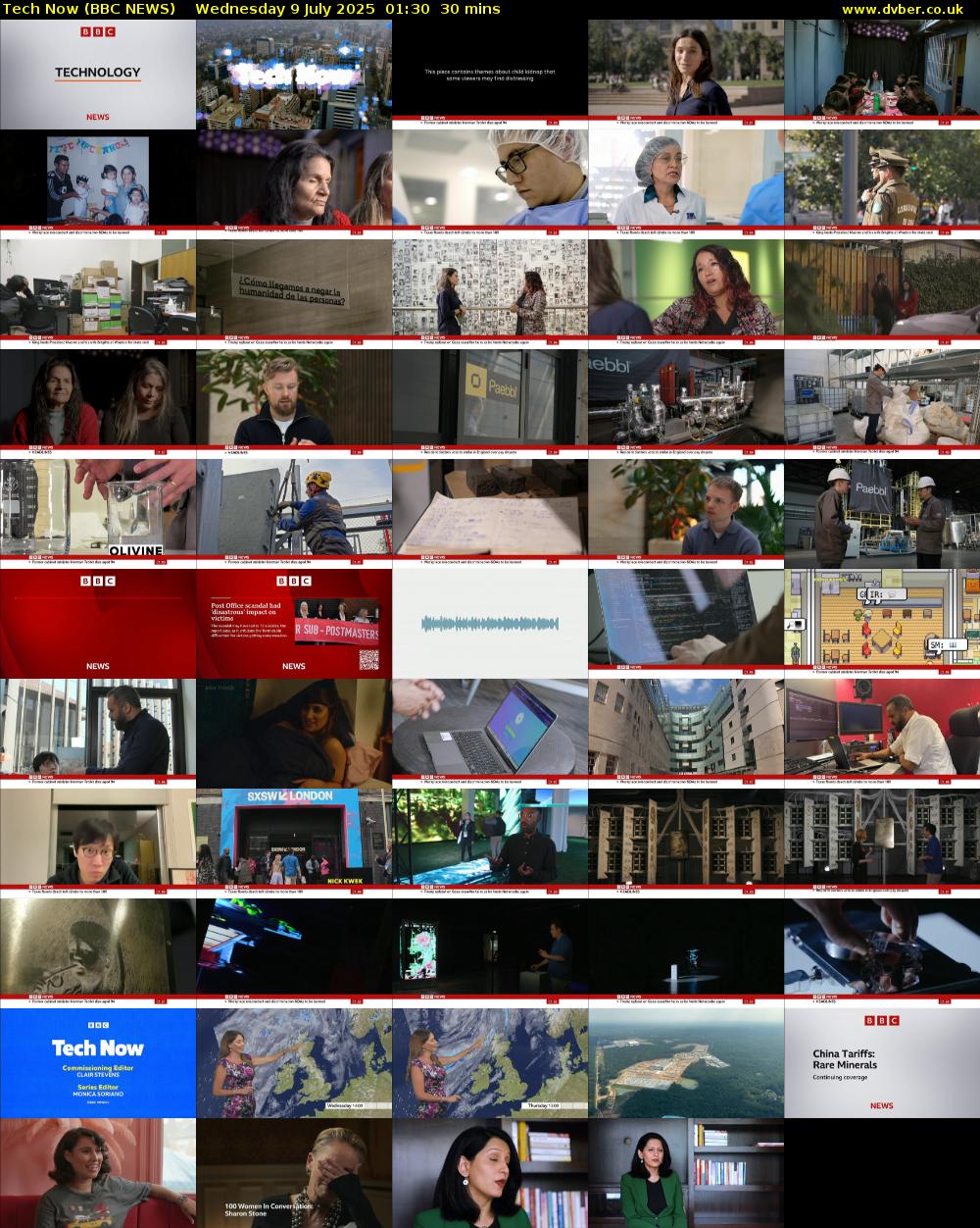 Tech Now (BBC NEWS) Wednesday 9 July 2025 01:30 - 02:00