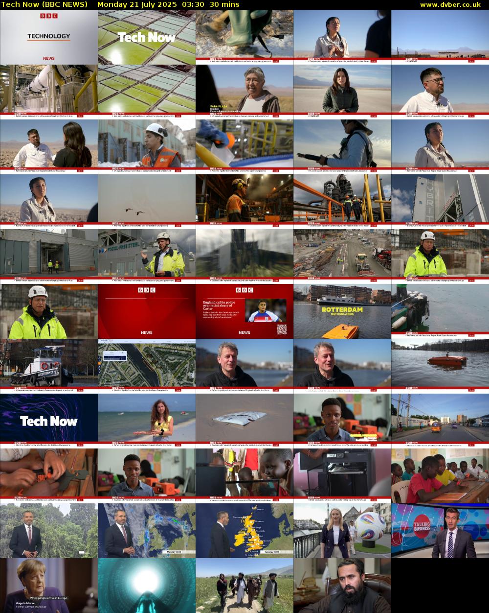 Tech Now (BBC NEWS) Monday 21 July 2025 03:30 - 04:00