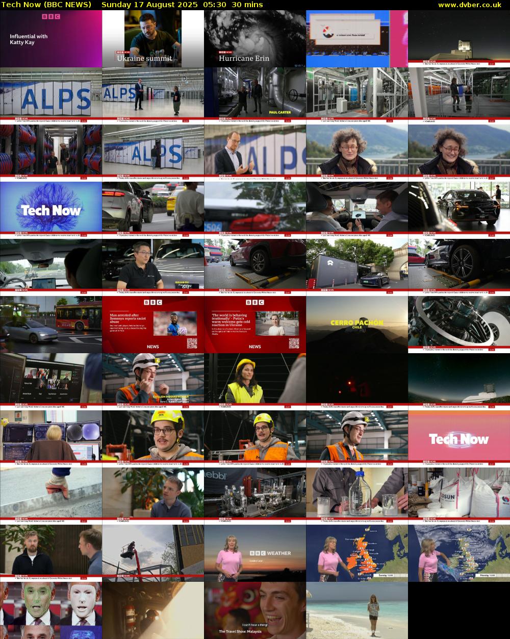 Tech Now (BBC NEWS) Sunday 17 August 2025 05:30 - 06:00