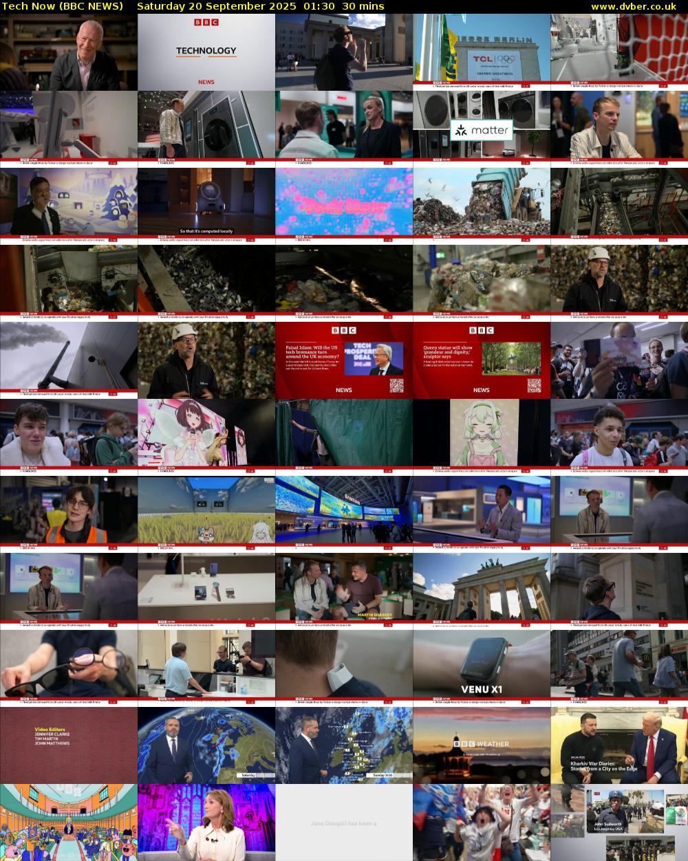Tech Now (BBC NEWS) Saturday 20 September 2025 01:30 - 02:00