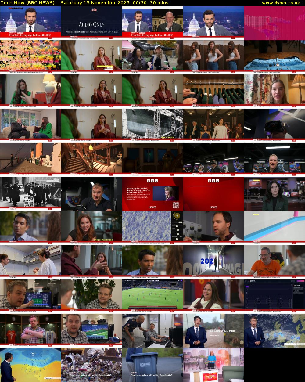 Tech Now (BBC NEWS) Saturday 15 November 2025 00:30 - 01:00
