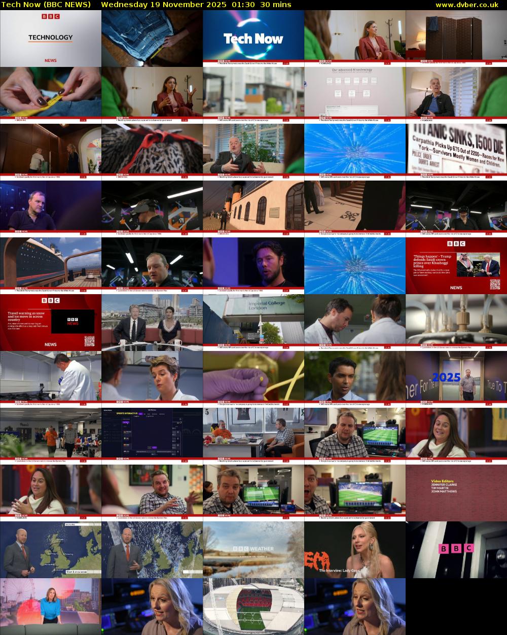 Tech Now (BBC NEWS) Wednesday 19 November 2025 01:30 - 02:00