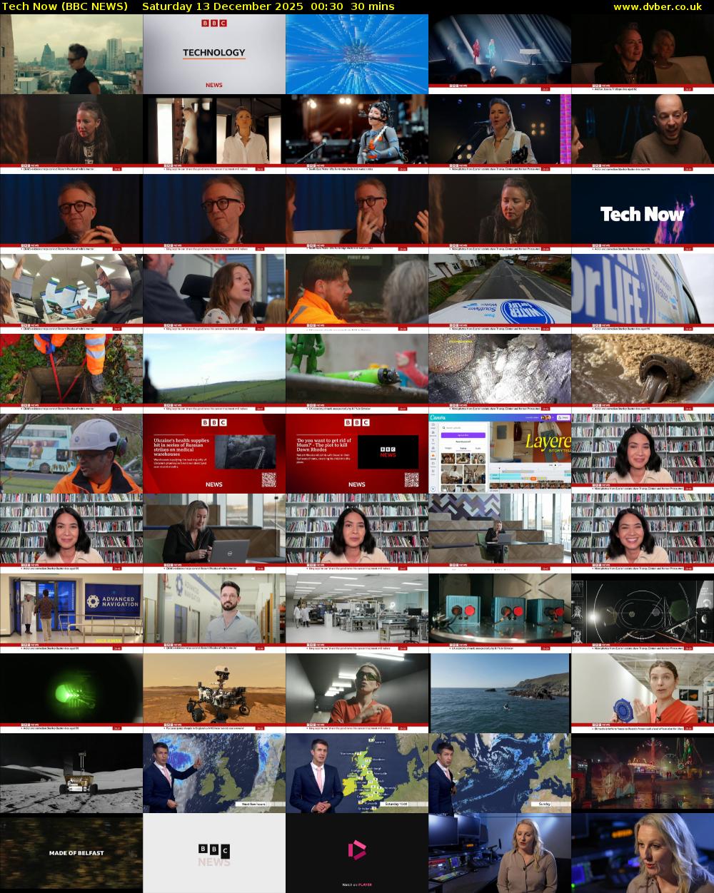 Tech Now (BBC NEWS) Saturday 13 December 2025 00:30 - 01:00