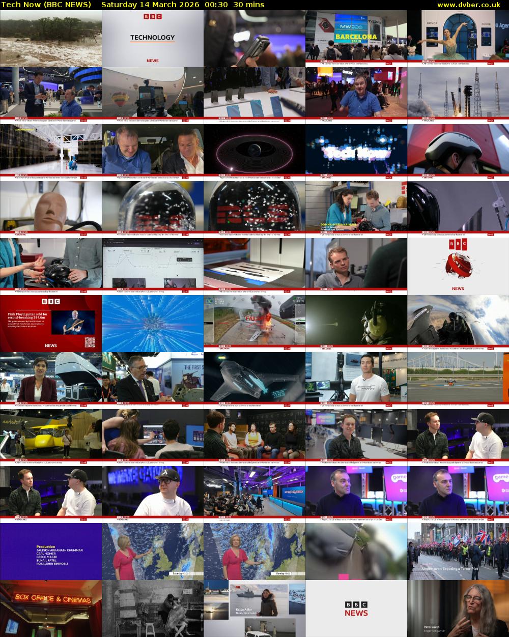 Tech Now (BBC NEWS) Saturday 14 March 2026 00:30 - 01:00