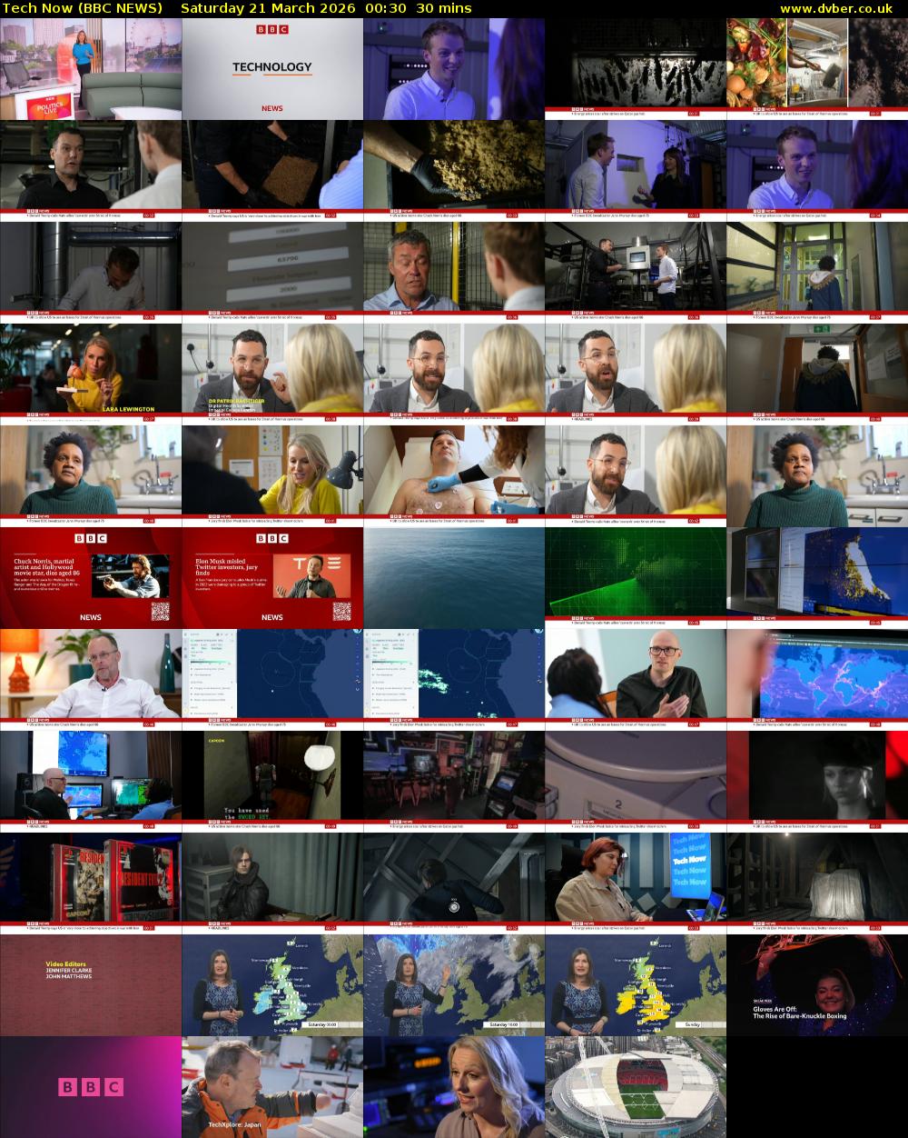 Tech Now (BBC NEWS) Saturday 21 March 2026 00:30 - 01:00