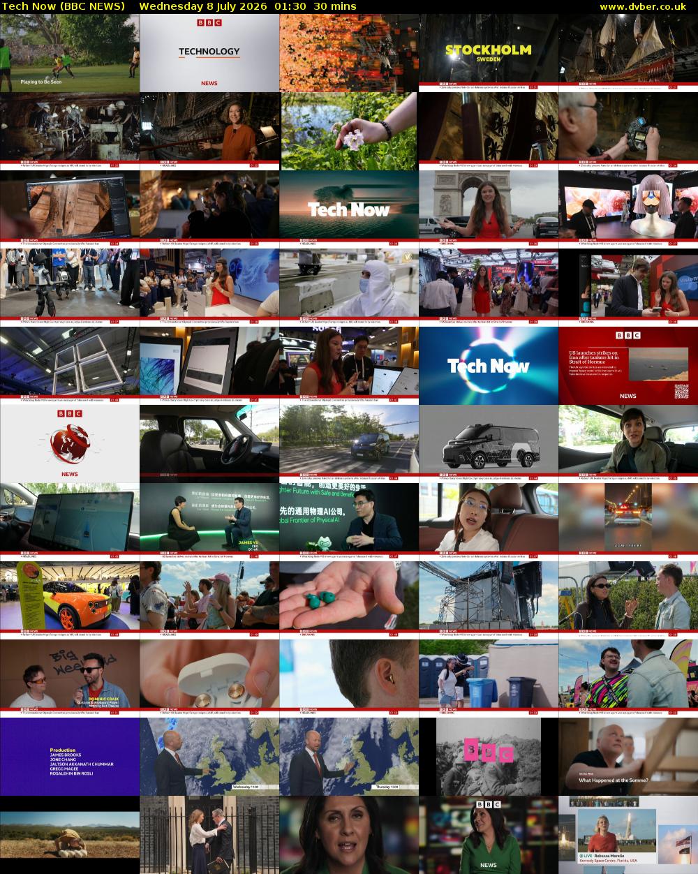 Tech Now (BBC NEWS) Wednesday 8 July 2026 01:30 - 02:00