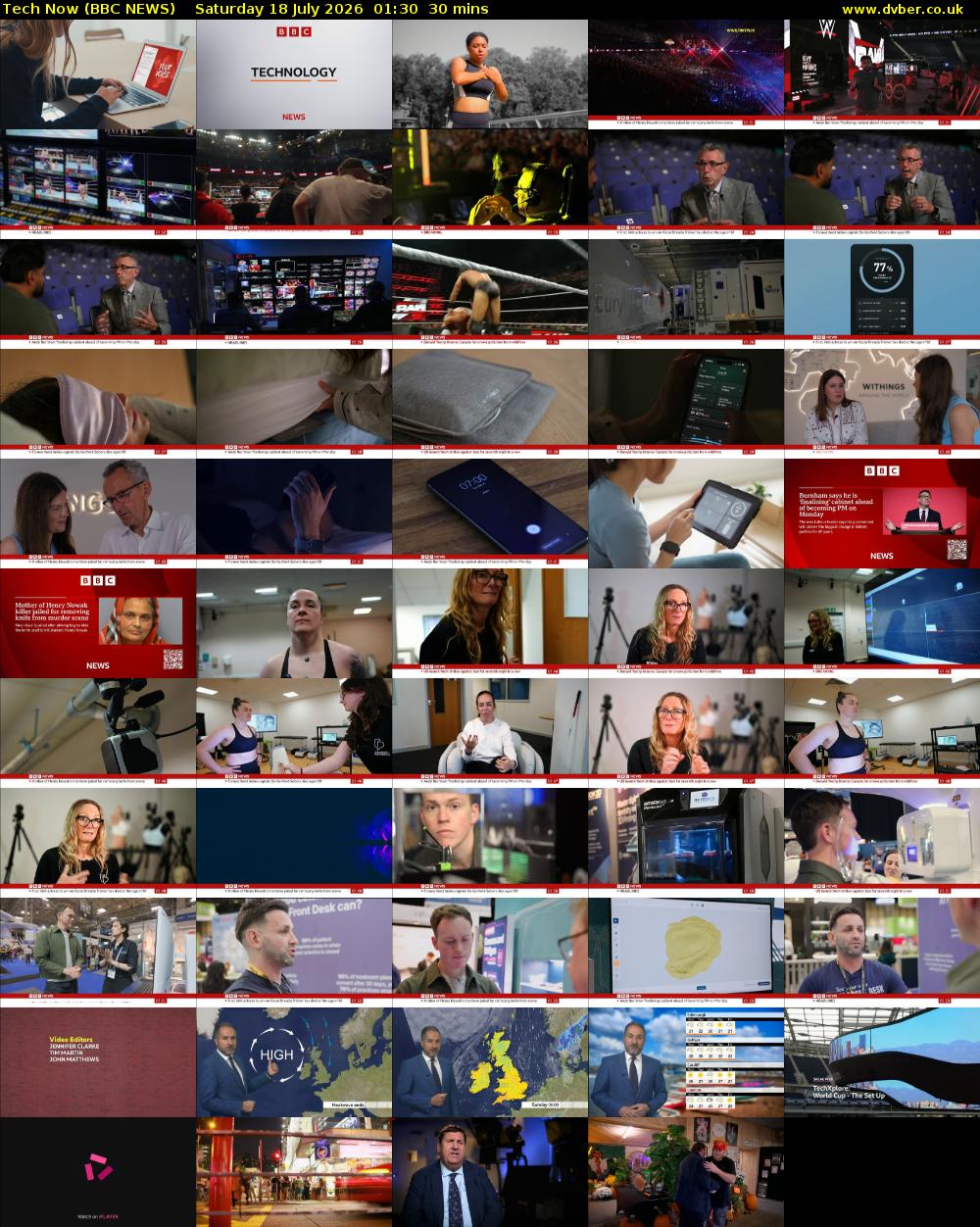 Tech Now (BBC NEWS) Saturday 18 July 2026 01:30 - 02:00