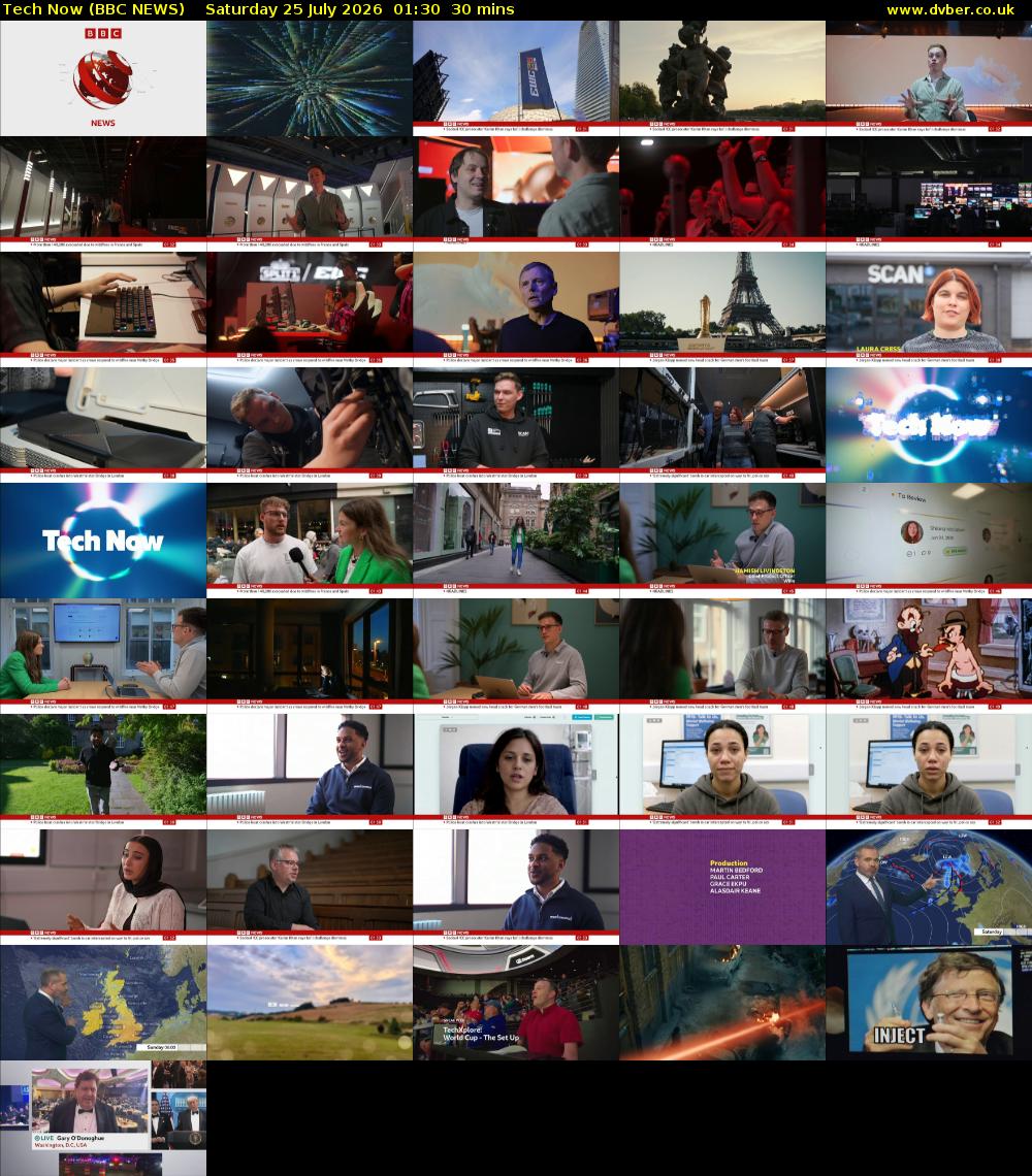 Tech Now (BBC NEWS) Saturday 25 July 2026 01:30 - 02:00