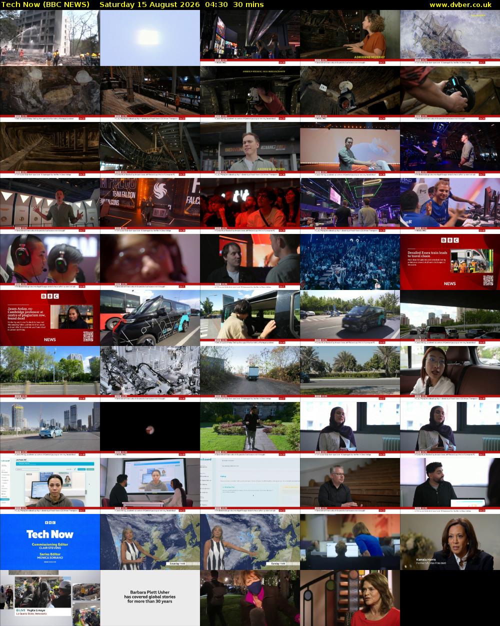 Tech Now (BBC NEWS) Saturday 15 August 2026 04:30 - 05:00