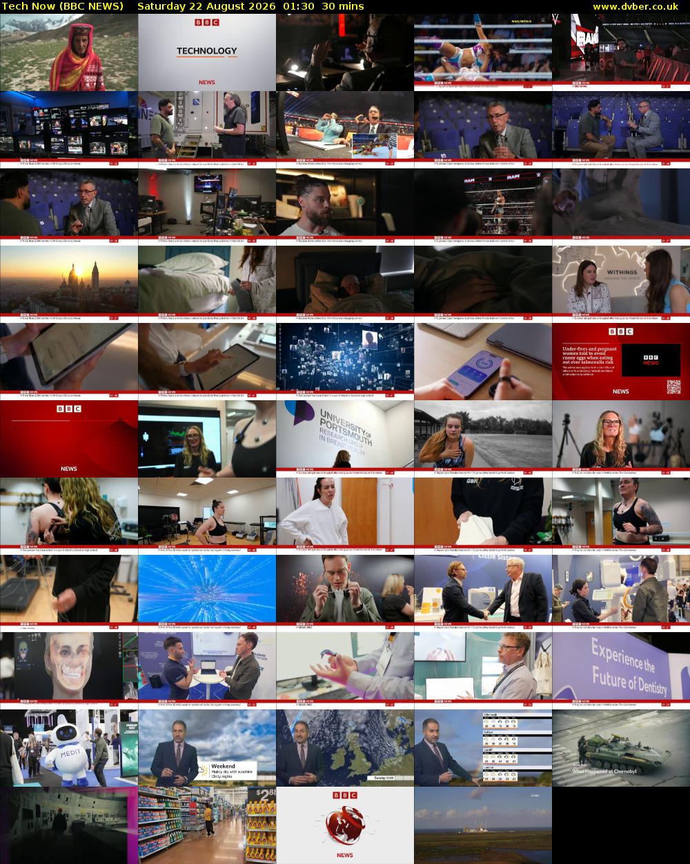 Tech Now (BBC NEWS) Saturday 22 August 2026 01:30 - 02:00