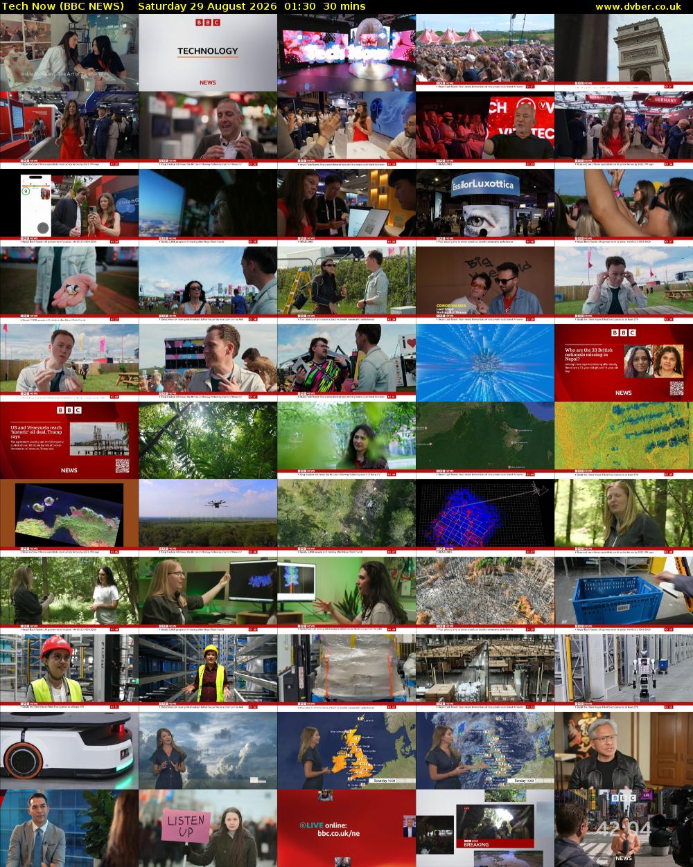 Tech Now (BBC NEWS) Saturday 29 August 2026 01:30 - 02:00