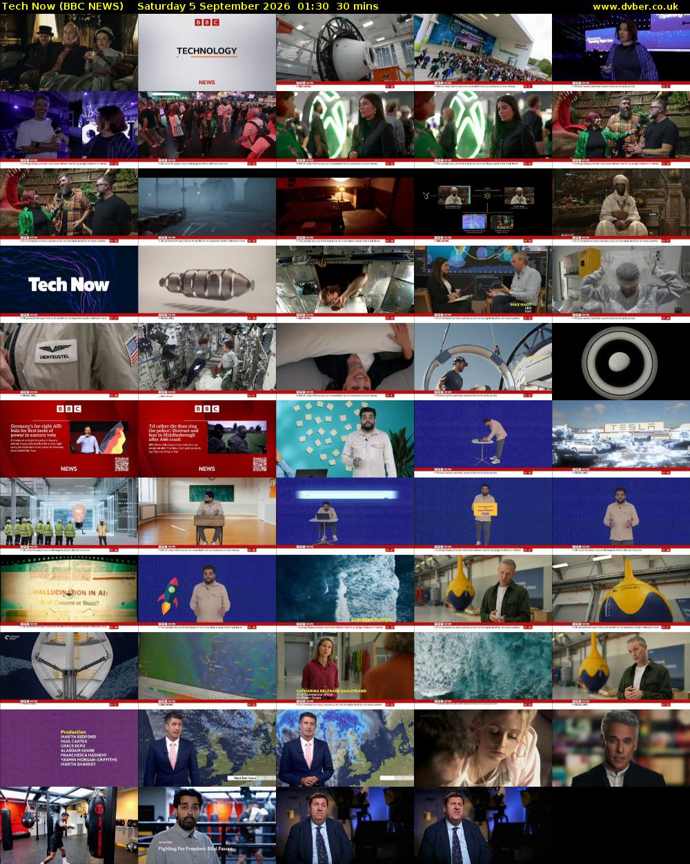 Tech Now (BBC NEWS) Saturday 5 September 2026 01:30 - 02:00