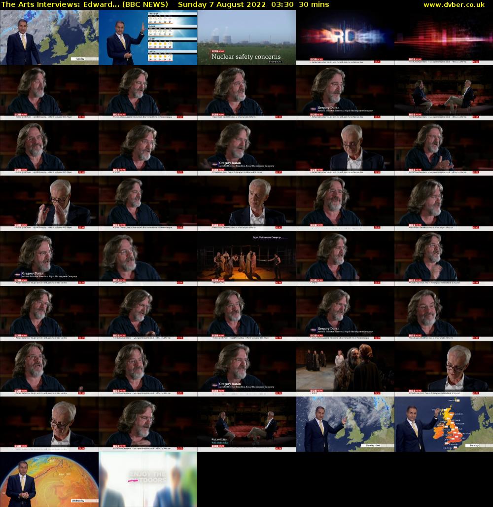 The Arts Interviews: Edward... (BBC NEWS) Sunday 7 August 2022 03:30 - 04:00