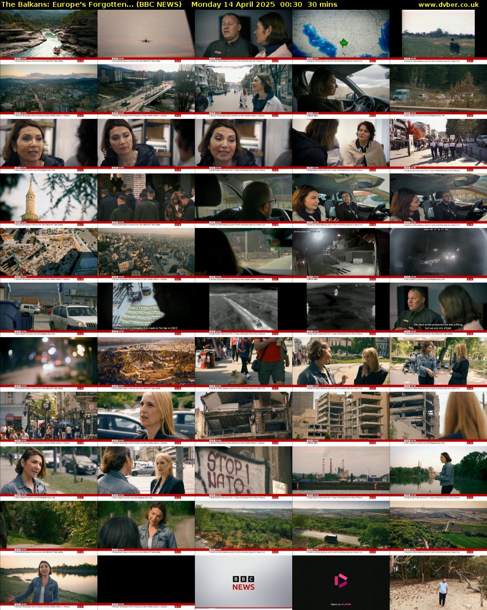 The Balkans: Europe's Forgotten... (BBC NEWS) Monday 14 April 2025 00:30 - 01:00