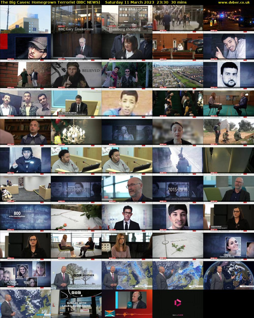 The Big Cases: Homegrown Terrorist (BBC NEWS) Saturday 11 March 2023 23:30 - 00:00