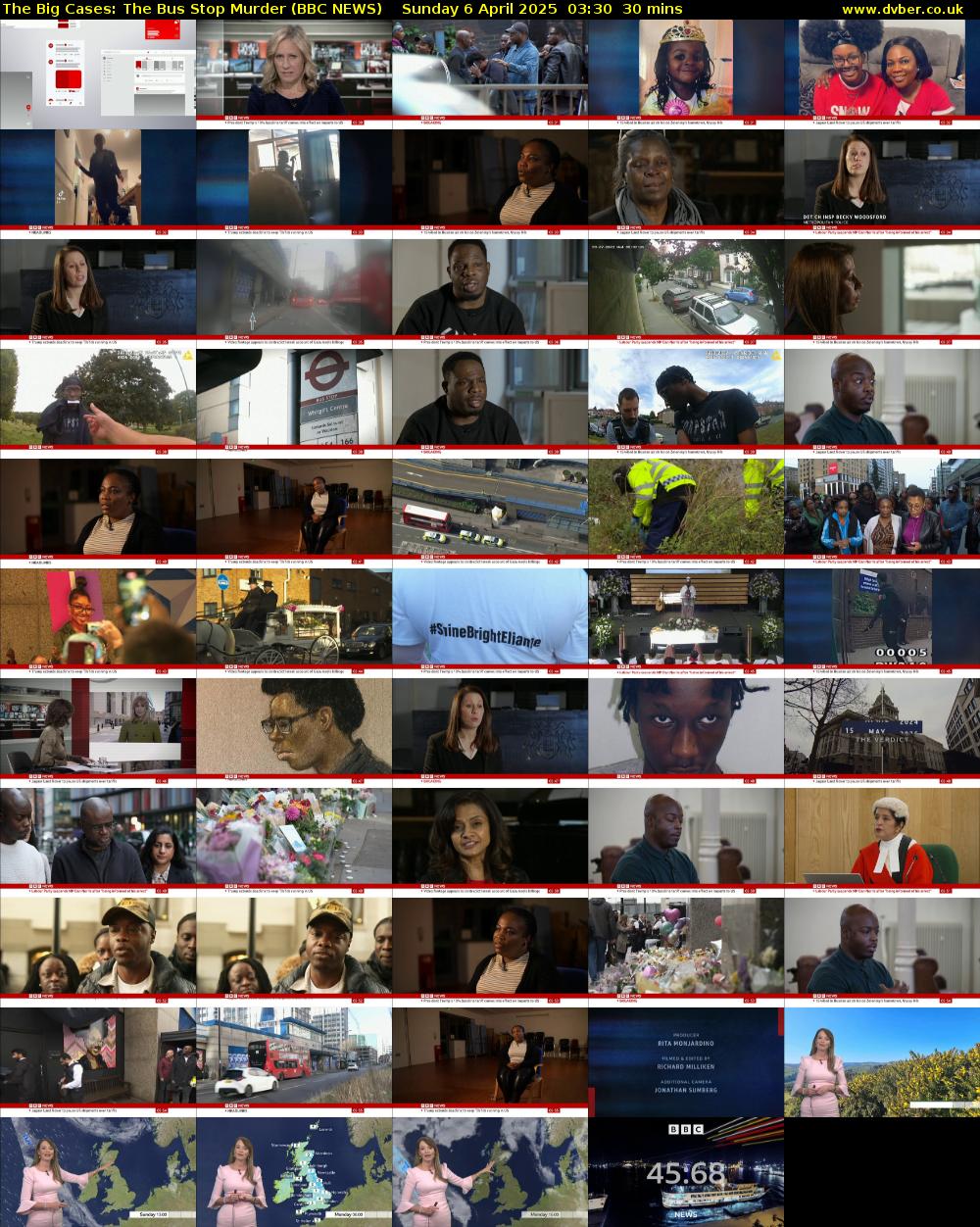 The Big Cases: The Bus Stop Murder (BBC NEWS) Sunday 6 April 2025 03:30 - 04:00