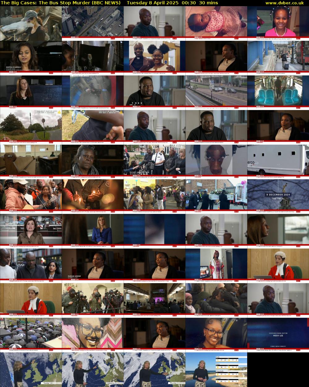 The Big Cases: The Bus Stop Murder (BBC NEWS) Tuesday 8 April 2025 00:30 - 01:00