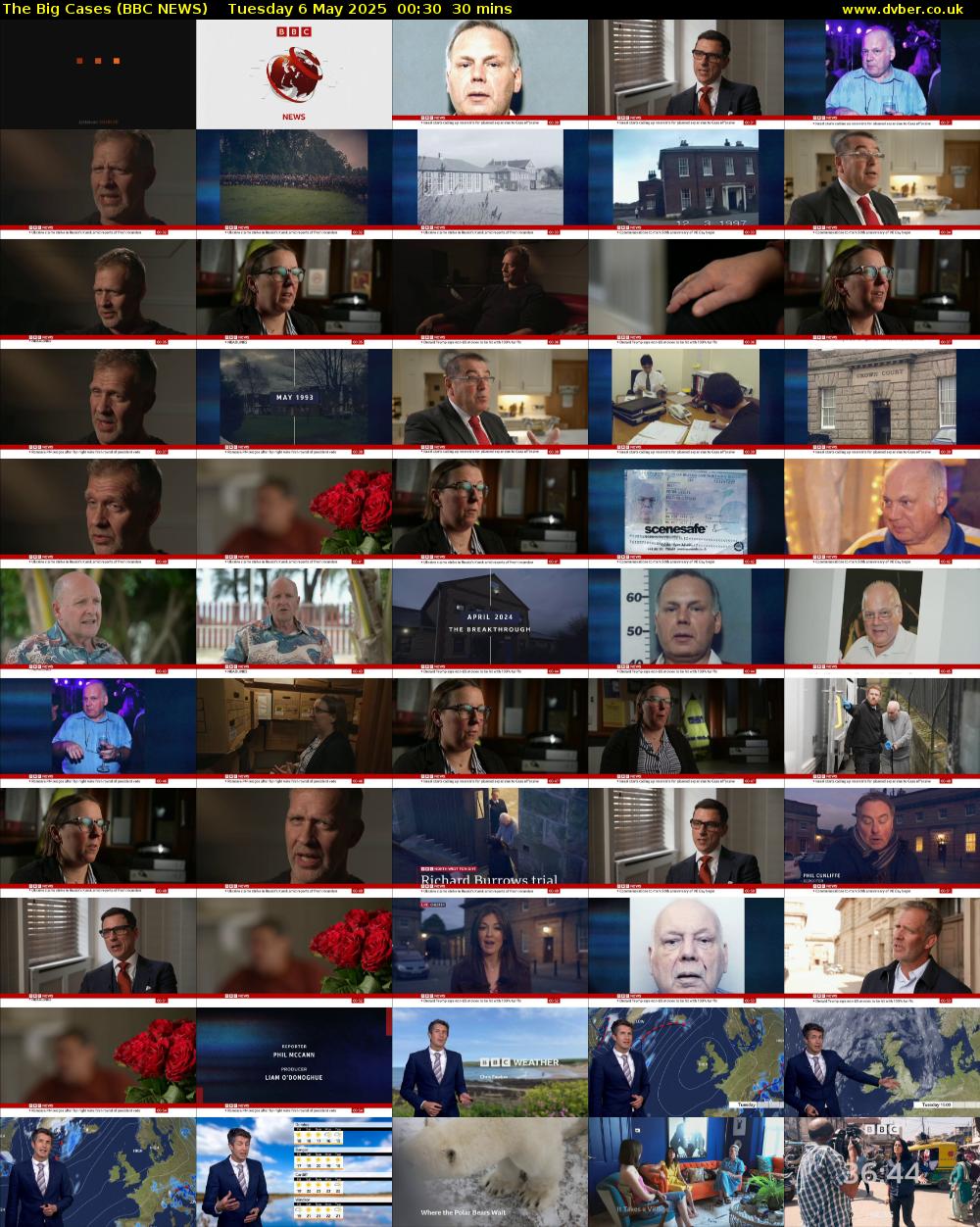 The Big Cases (BBC NEWS) Tuesday 6 May 2025 00:30 - 01:00