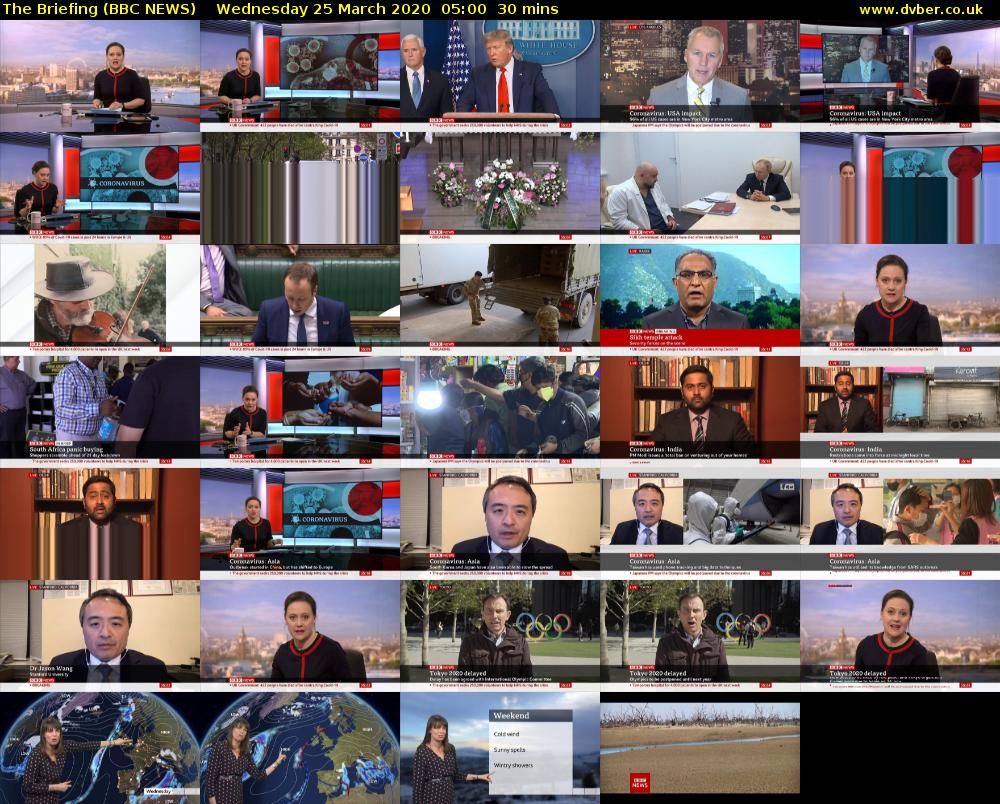 The Briefing (BBC NEWS) Wednesday 25 March 2020 05:00 - 05:30