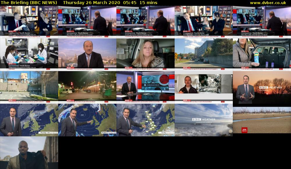 The Briefing (BBC NEWS) Thursday 26 March 2020 05:45 - 06:00