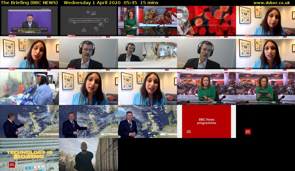 The Briefing (BBC NEWS) Wednesday 1 April 2020 05:45 - 06:00