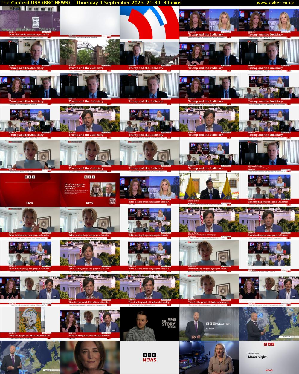 The Context USA (BBC NEWS) Thursday 4 September 2025 21:30 - 22:00