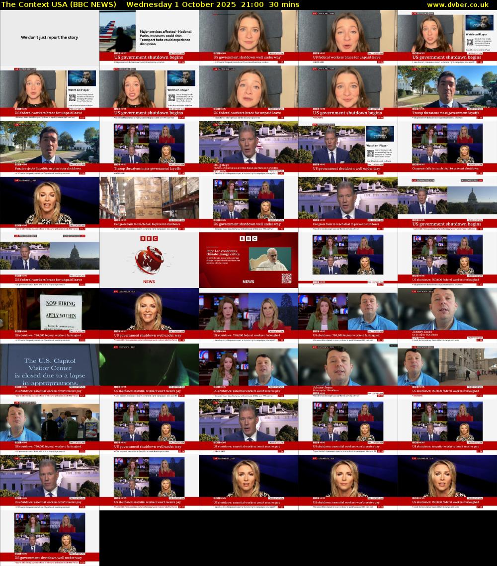 The Context USA (BBC NEWS) Wednesday 1 October 2025 21:00 - 21:30
