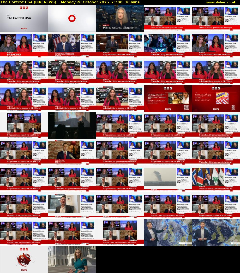 The Context USA (BBC NEWS) Monday 20 October 2025 21:00 - 21:30