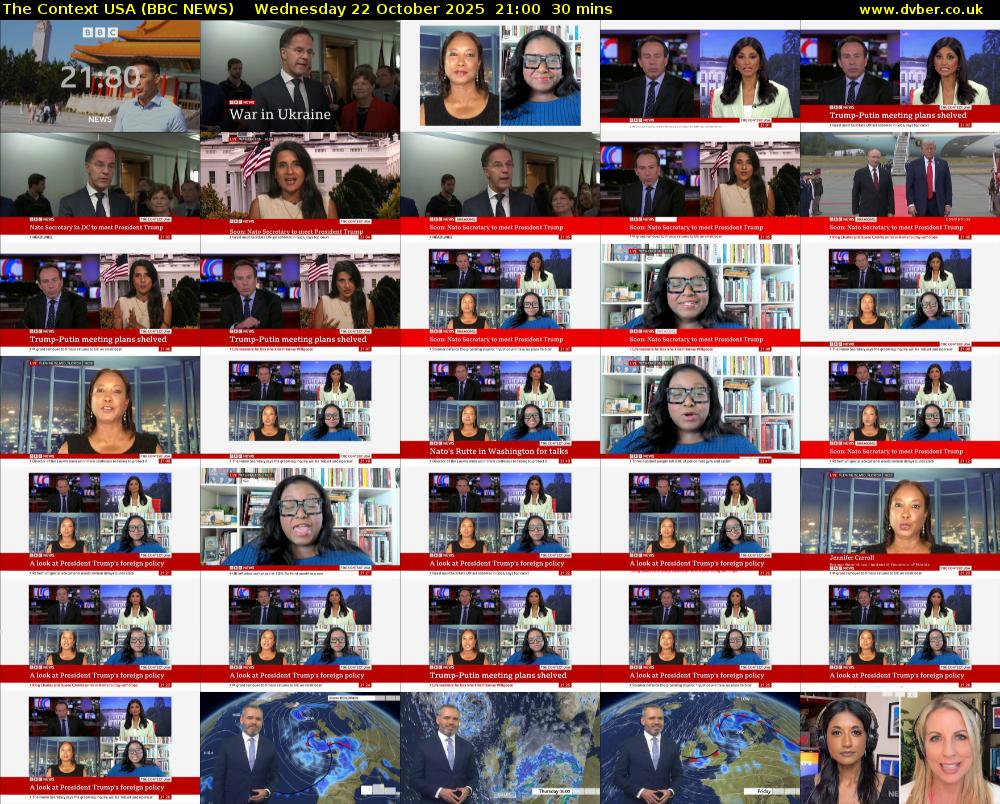 The Context USA (BBC NEWS) Wednesday 22 October 2025 21:00 - 21:30