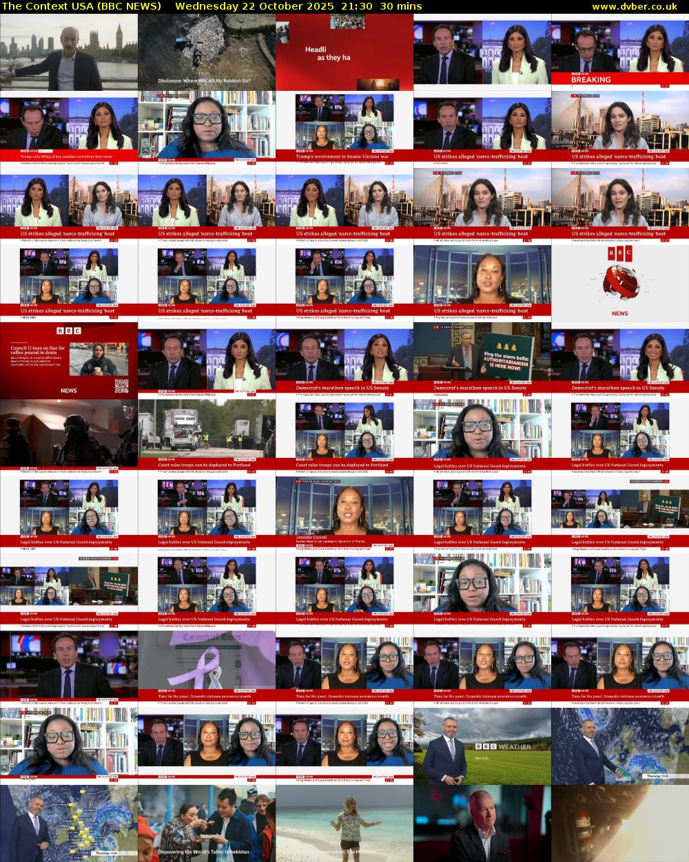 The Context USA (BBC NEWS) Wednesday 22 October 2025 21:30 - 22:00