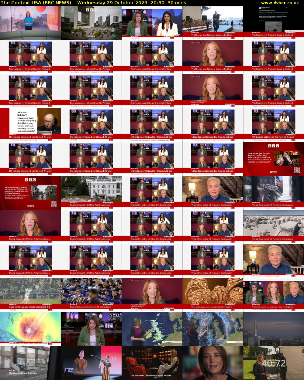 The Context USA (BBC NEWS) Wednesday 29 October 2025 20:30 - 21:00