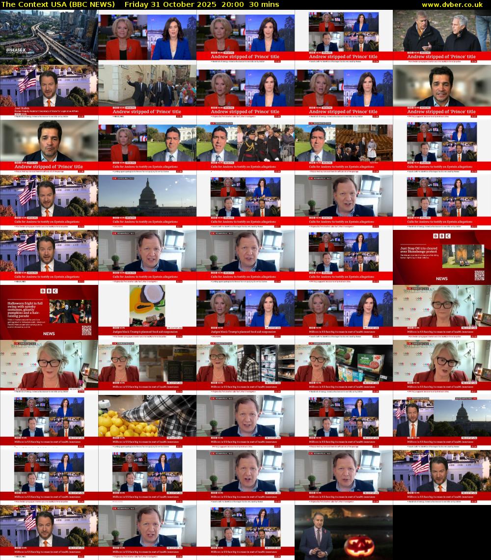 The Context USA (BBC NEWS) Friday 31 October 2025 20:00 - 20:30