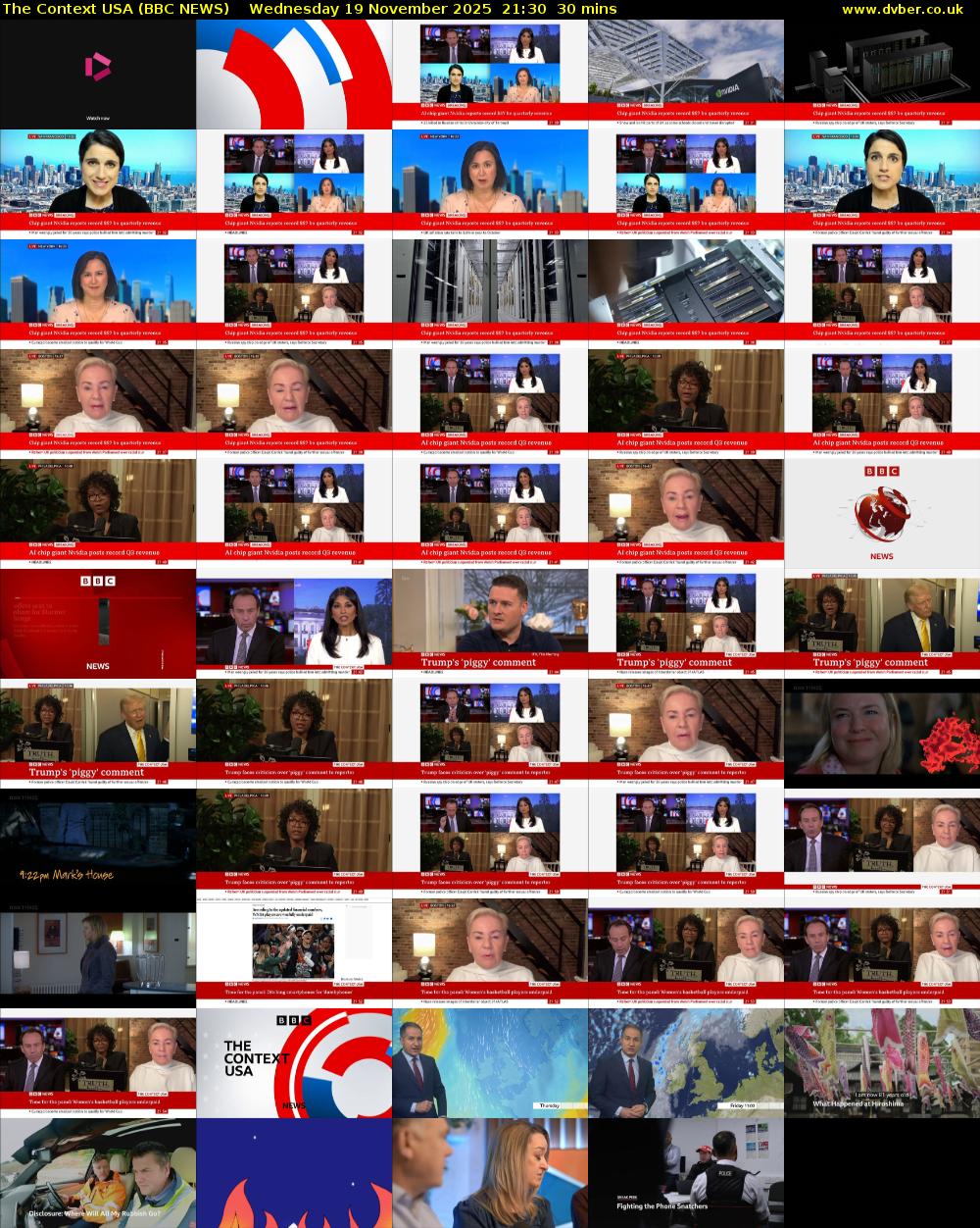 The Context USA (BBC NEWS) Wednesday 19 November 2025 21:30 - 22:00
