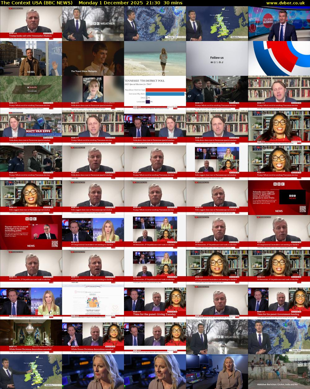 The Context USA (BBC NEWS) Monday 1 December 2025 21:30 - 22:00